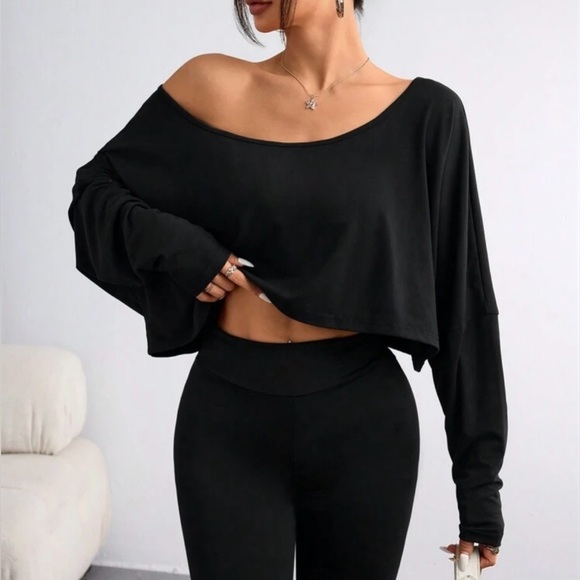Halo & Harley Tops - Elegant Black Off-Shoulder Women's Top